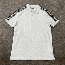 MICHAEL KORS Shoulder Logo Cotton Polo Men's Size M Pale Blue