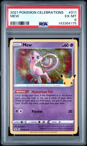 2021 POKEMON CELEBRATIONS #011 MEW PSA 6
