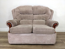 SOFA 2 Seater Grey Waffle Fabric High Back Removable Cushions FREE DELIVERY