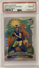 2025 Panini Donruss Matthew Stafford Downtown! SP #6 Rams PSA 10 GEM MINT