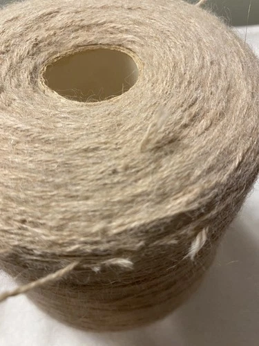 Huge 2 lb. 07oz Cone of INCA TOPS Mill 100% Baby Alpaca Yarn 3ply Milky White image 4
