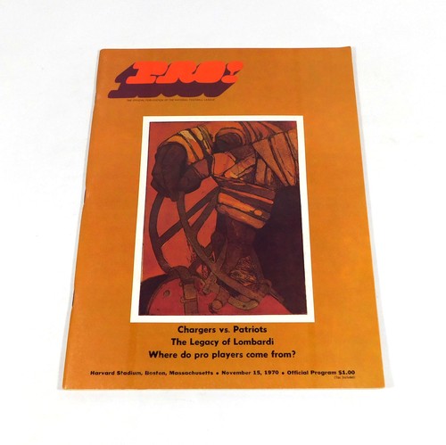 1970 San Diego Chargers at Boston Patriots NFL Football Program 11-15-70 - 第 1/2 張圖片