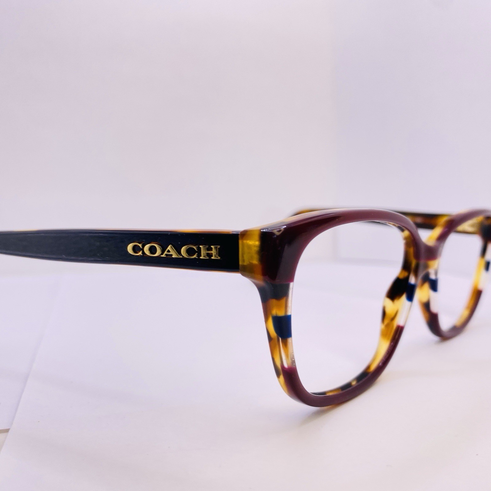 Coach Eyeglasses Frames HC 6103 5444 Aubgn Navy Tortoise Varsity Stripe 54 [] 16 thumbnail 7