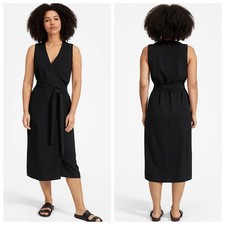 Everlane GoWeave Wrap Dress Womens Sz 0/XS Black Japanese Sleeveless