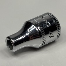 Snap On Tools TMM4 1/4 Dr 6Pt Metric 4mm Flank Dr Shallow Chrome Socket USA 2002