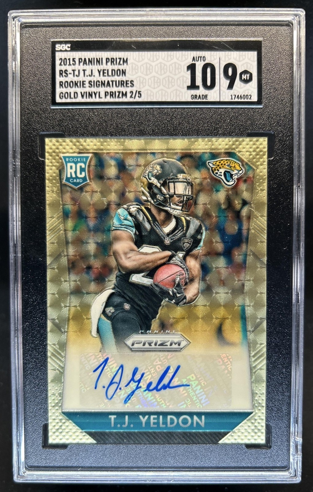 TJ Yeldon Panini Prizm Rookie Signatures #RSTJ Gold Vinyl