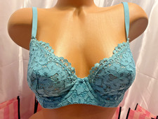 Victorias Secret Bra Body By Victoria Unlined Demi 34D Teal Lace Last One