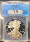 2004-W American Silver Eagle Proof ANACS Graded PF69DCAM, TONED