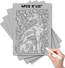 4Pcs Linoleum Blocks for Printmaking,9 x 12 Inch Linoleum Carving Tools Rubber C