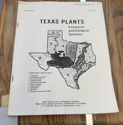 Texas Plants: A Checklist & Ecological Summary 1975 book