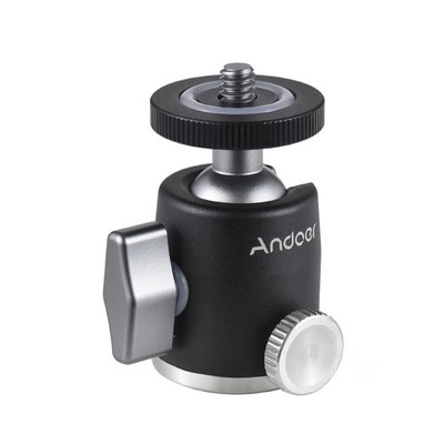Andoer Mini Ball Head Tripod Ballhead Mount Adapter Aluminum Alloy 1/4 Inch PPHL