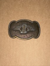 Harley Davidson Original Winged 1 Belt Buckle Biker Brass Vintage