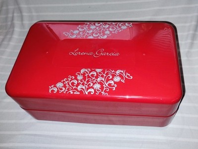 Lorena Garcia Folding Mixer Red Kitchen Appliance w/Bowl, Hooks, Whisks, Recipes