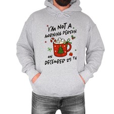 Funny Festive Christmas Mug Mens Hoodie Im Not A Morning Person Holiday Gift