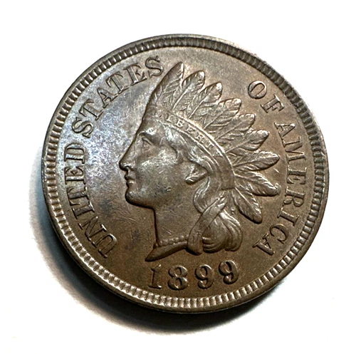 1899 Indian Head Cent 3.5 diamonds 0112 AU