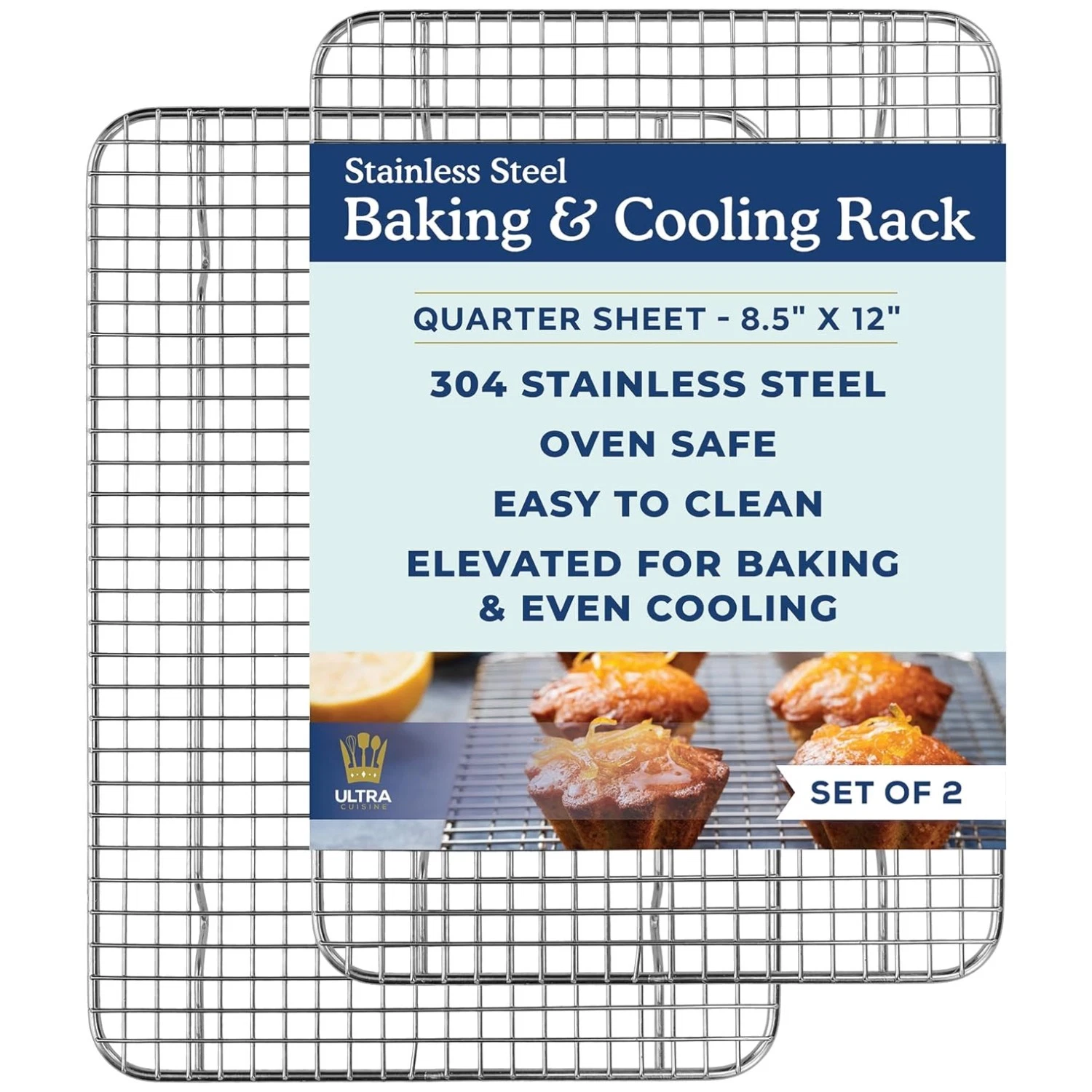 Heavy Duty Oven-Safe Baking Rack Set - Small Size, 2 Pack
Opens in a new window or tab