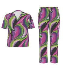 Vintage Print Unisex Scrub Set 2pc Outfit Pucci Inspired Men Women s - 4xl