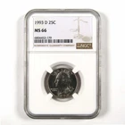 1993 D Washington Quarter MS 66 NGC Clad 25c Uncirculated SKU:I9523