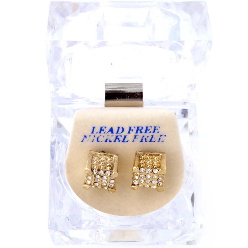 Шкатулка для украшений Iced Out Ohrstecker - 3D DICE gold