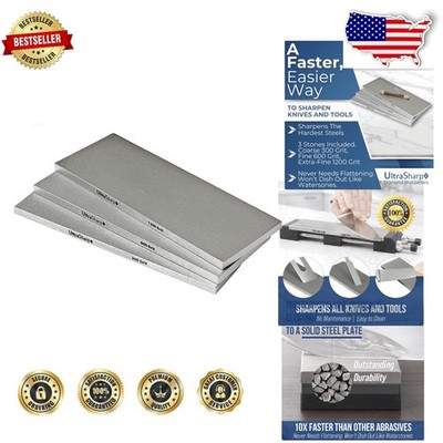 Diamond Sharpening Stone Set 8''x3'' 300-1200 Grit Knife Tool