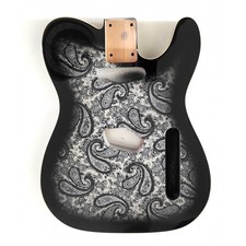 Corps Telecaster Black Paisley, Double binding, 3 pièces en Aulne