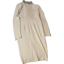 White mini Dress With Rhinestone Neckline. Worn Once. Take To Cleaners. Size M