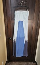 EUC Women's Ya Los Angeles Silk Chiffon Maxi Strapless Sun Dress Size Large 
