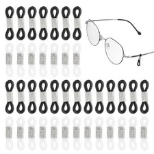 50 Pack Eyeglass Chain Connector for Sunglasses, White Gold Long Metal Spring 