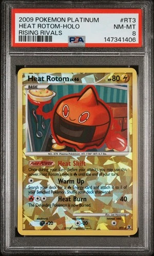 2009 POKEMON PLATINUM RISING RIVALS #RT3 HEAT ROTOM-HOLO PSA 8