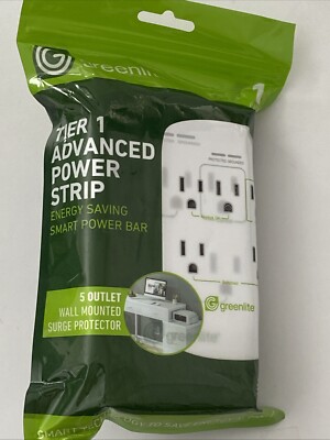 Greenlite 5 Outlet Advanced Power Strip Tier 1 Wall Mount Smart Surge Protector