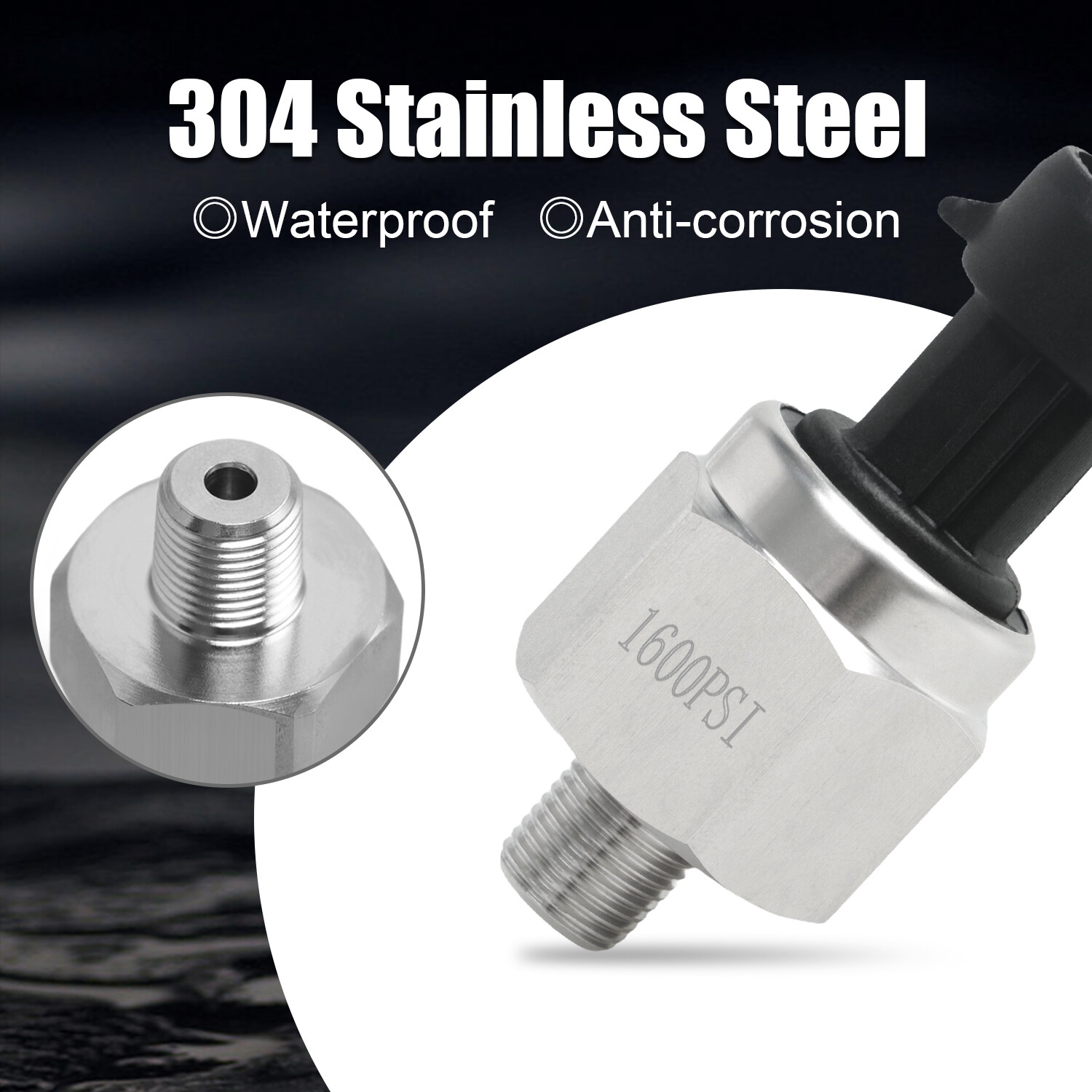 1X New 5V 1600Psi Pressure Transducer Sensor Kit for Oil Tank Gas Tank Tank etc 