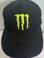 Monster Energy Drink Hat Baseball Hat Cap 7 3/8 Jet Black Neon Green By Headwear