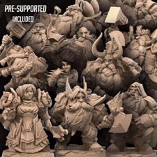 Dwarves by Bite the Bullet | D&D | DnD | Miniature | Dwarf | Print on Demand