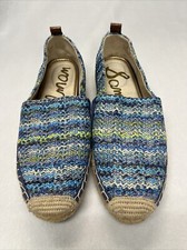 Sam Edelman Khloe Slip On Loafers Flats Blue Woven Espadrilles Shoes Size 7M