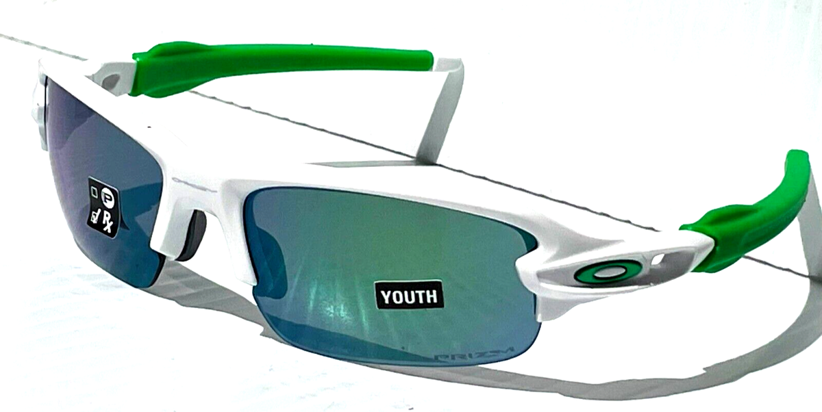Oakley Flak XXS ポリッシュホワイト NEW Oakley FLAK XXS White PRIZM Jade Youth Lens Sunglass OJ9008-08