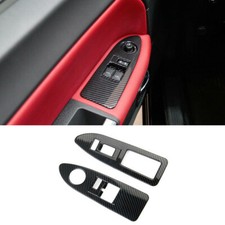 4pcs Carbon Fiber Window Lift Switch Panel Cover For Dodge Challenger 2009-2014
