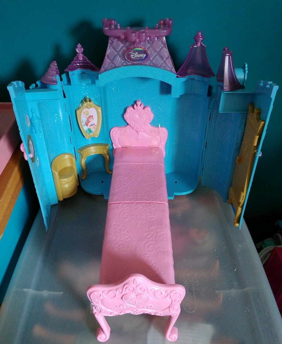 MATTEL DISNEY PRINCESS CASTLE BEDROOM PLAYSET FOLDING DOLL HOUSE
