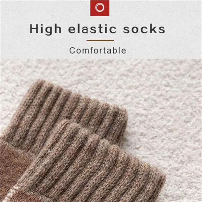 5 Pairs Mixed Winter Warm Merino Wool Men Socks Soft Casual Thick