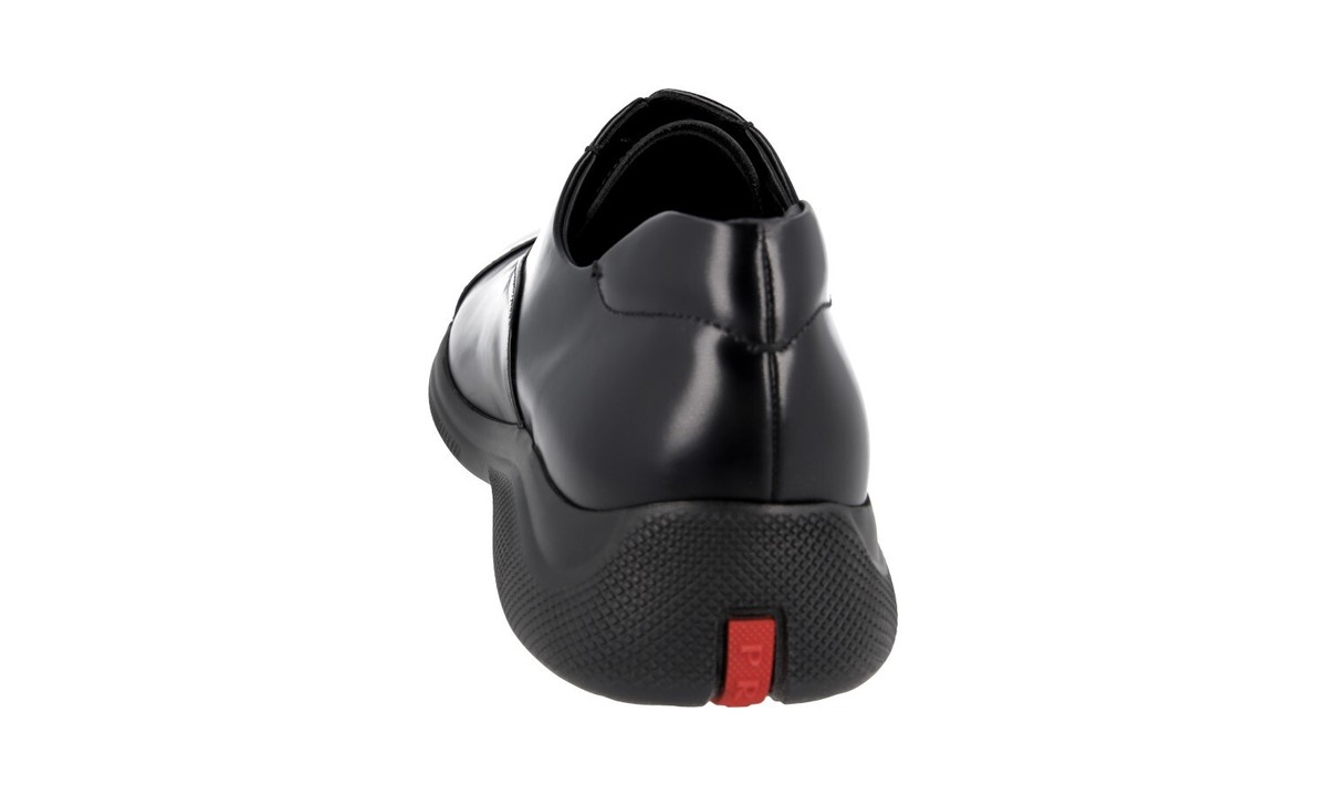 PRADA TOBLACH SNEAKERS SHOES 4E3448 BLACK LEATHER NEW | eBay