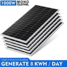 Solar Panel 1000W 12V Mono Waterproof Panel for Charging Battery RV Boat Trailer