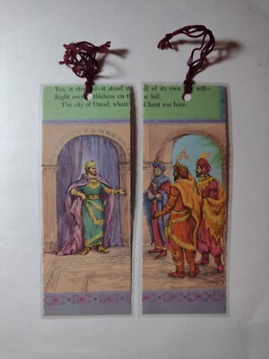Set Of Two Laminated Bookmarks Handmade Three Wise Men Vintage Book Pages-Lexi