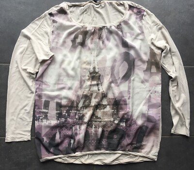 Comma. Langarmshirt mit tollem Druck Größe 40 Super Zustand