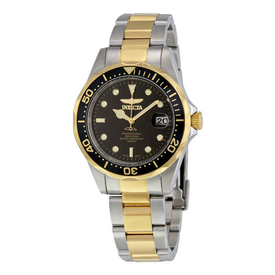 Мужские двухцветные часы Invicta Pro Diver с черным циферблатом 8934