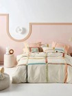 Ivory Multi color Tufted Duvet Cover, Cotton duvets, 3 Pcs King Size Bed Cover