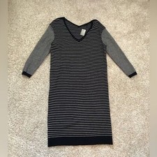New Ann Taylor stripped pattern over the knee length knit dress, size S petite