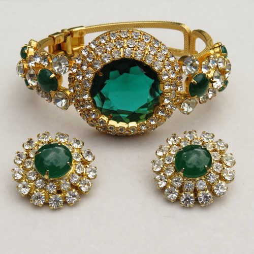 Vintage D&E Juliana GEPRÜFT Clamper Armband & Ohrclips Set