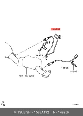 パーツ Unzendake1962 Genuine OE Sensor Assembly Oxygen 1588A192 for Mitsubishi