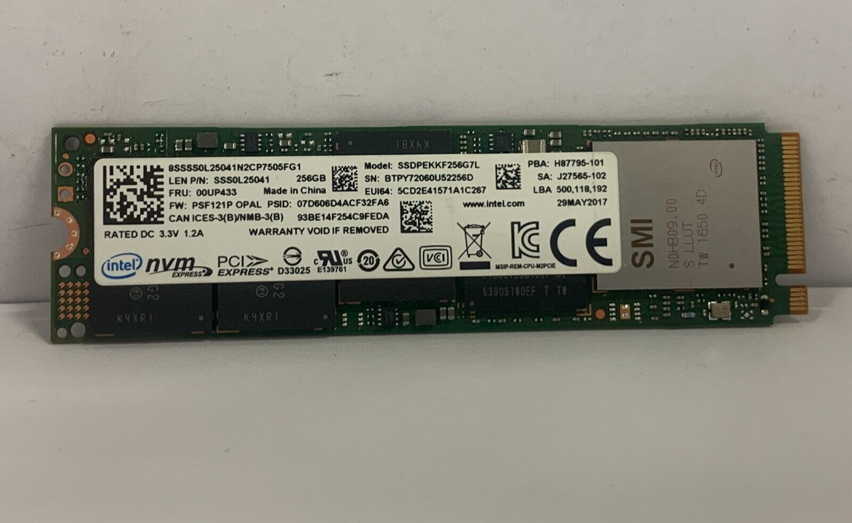 Lenovo 00UP433 256GB PCIe NVMe SSD Solid State - Main Image
