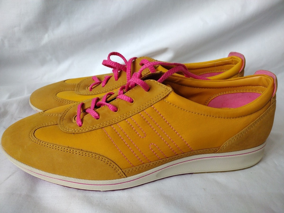 Ecco Jogga Walking Shoes Size 41 Saffron Mustard UK