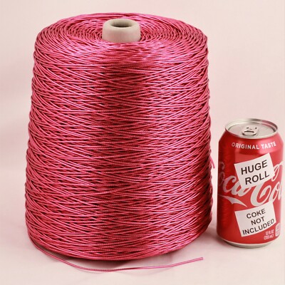 BULK LOT Solid Magenta Metallic #32 Needloft Nylon Craft Cord - 4,000 feet! USA